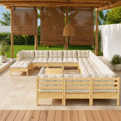 Practical 13-Piece Lounge Set for Outdoor Relaxation