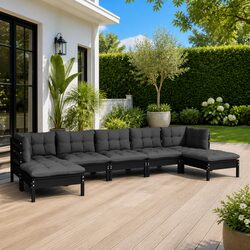 Practical 7 Piece Lounge Set for Outdoor Gatherings