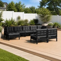 Practical 9 Piece Garden Lounge Set for Outdoor Living