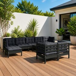 Flexible 10-Piece Garden Lounge Set with Cushions