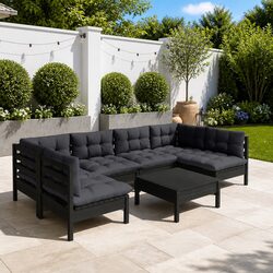 Practical 7 Piece Garden Lounge Set for Family Gatherings