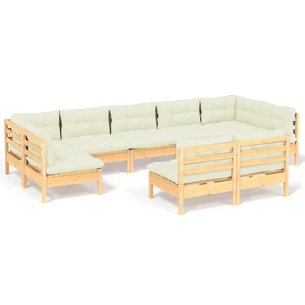 Garden Lounge Set 9 Piece Outdoor Patio Furniture Modular Lounge with Cushions