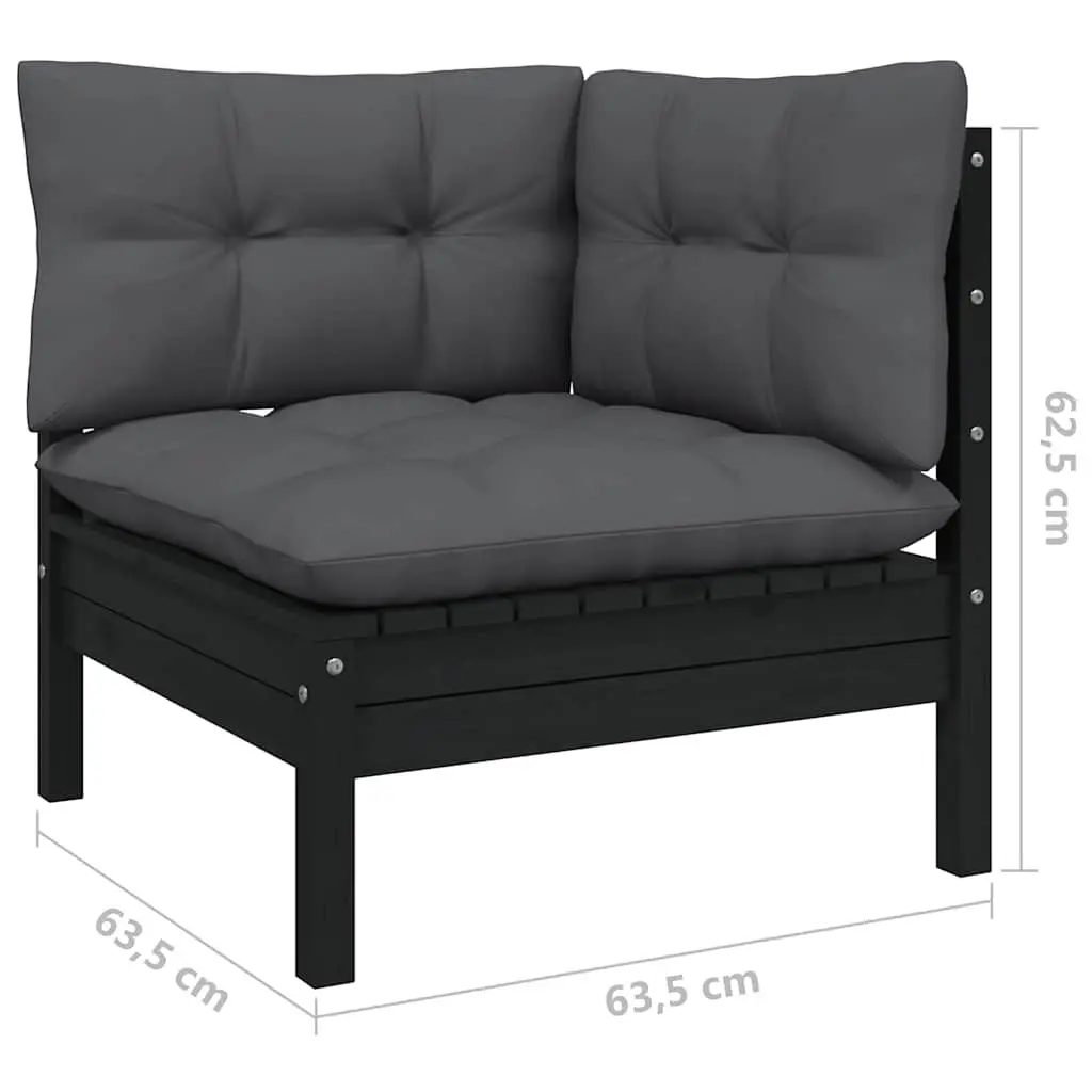 10-Piece Black Lounge Set for Outdoor Use