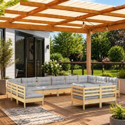 Perfect for Patios: 11-Piece Modular Lounge Set