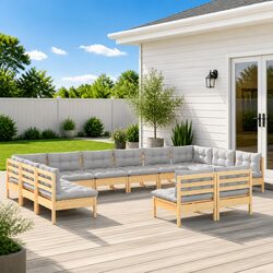 Flexible 12 Piece Garden Lounge Set for Outdoor Use