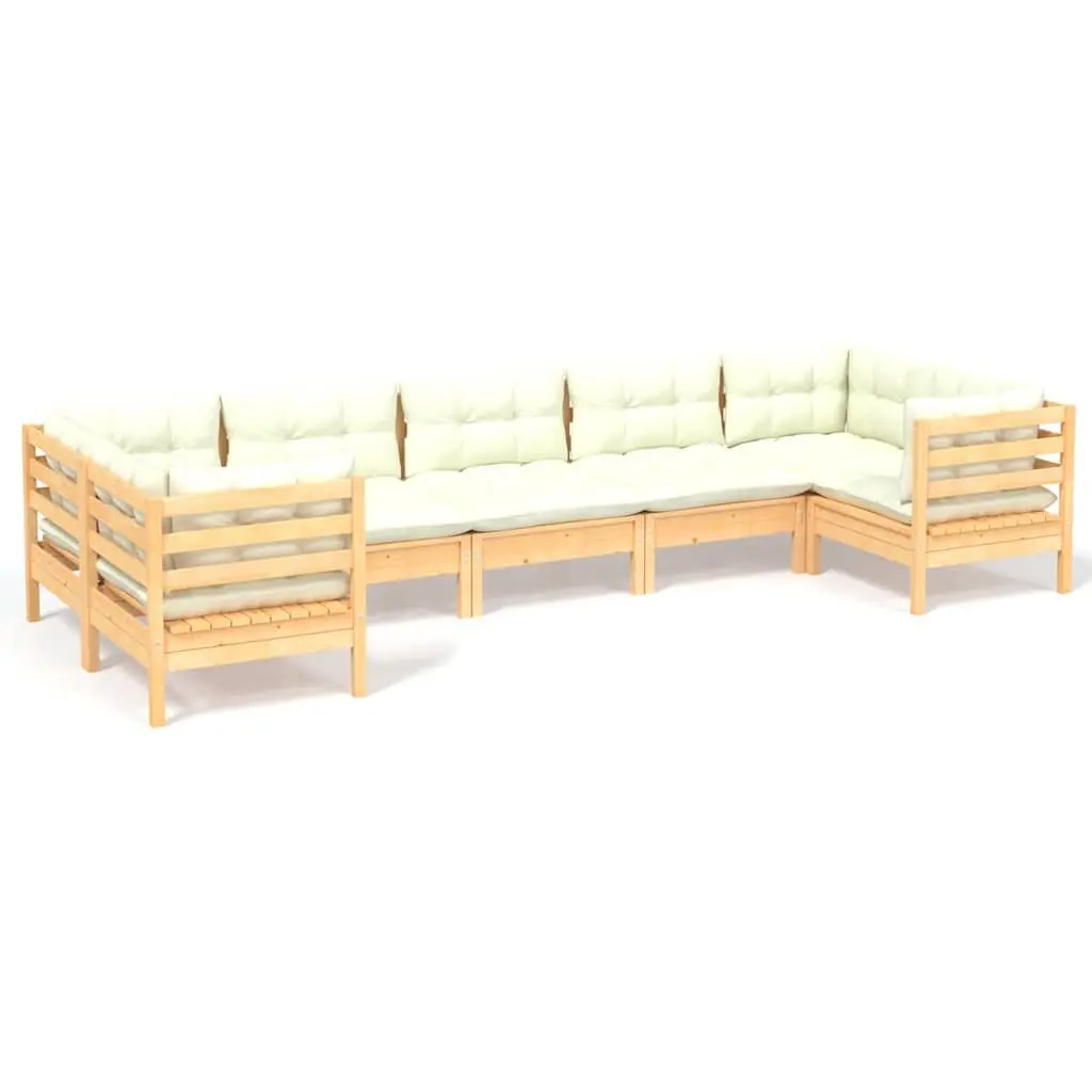Garden Lounge Set 7 Piece Wooden Outdoor Furniture Patio with Cushions