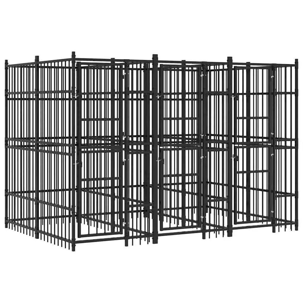 Dog Kennel Outdoor Run Steel Exercise Pen Enclosure Durable Heavy Duty Play Area