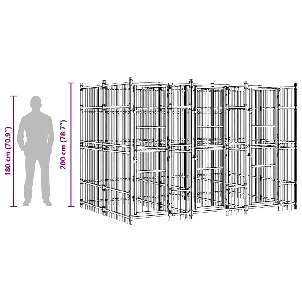 Dog Kennel Outdoor Run Steel Exercise Pen Enclosure Durable Heavy Duty Play Area