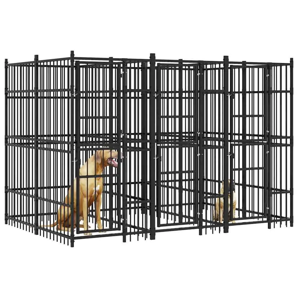 Dog Kennel Outdoor Run Steel Exercise Pen Enclosure Durable Heavy Duty Play Area