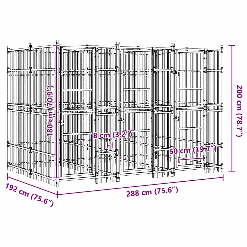 Dog Kennel Outdoor Run Exercise Pen Steel Frame Large Garden Play Enclosure