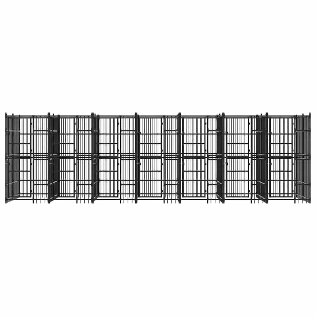Dog Kennel Outdoor Steel Cage 12.9 m² Exercise Pen Run Lockable Door