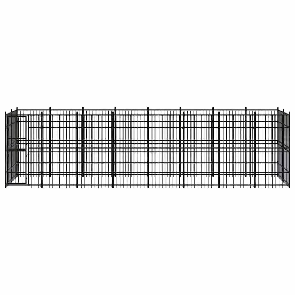 Dog Kennel Outdoor Steel Run Enclosure Exercise Play Pen Training Black 14.75m²