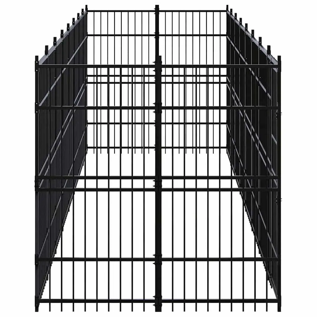 Dog Kennel Outdoor Steel Run Enclosure Exercise Play Pen Training Black 14.75m²