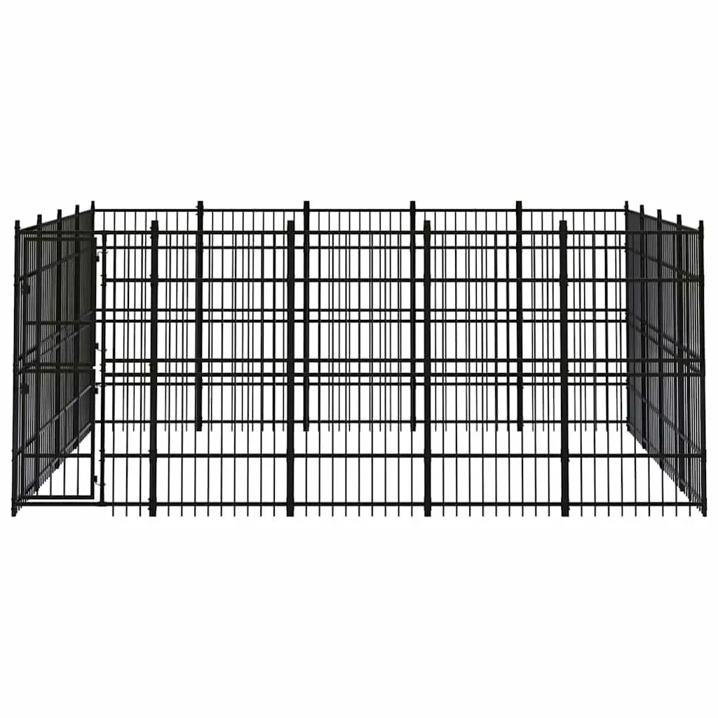 Dog Kennel Steel Outdoor Enclosure 18.43 m² Large Ventilated Run Exercise Play