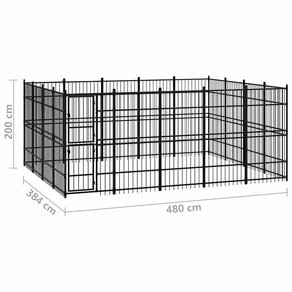 Dog Kennel Steel Outdoor Enclosure 18.43 m² Large Ventilated Run Exercise Play
