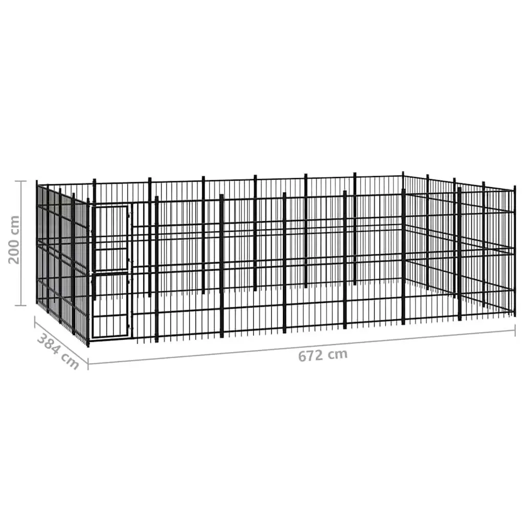 Dog Kennel Outdoor Steel Run Exercise Pen Large Play Enclosure Lockable Door