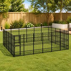 Versatile Steel Dog Kennel for Home and Garden