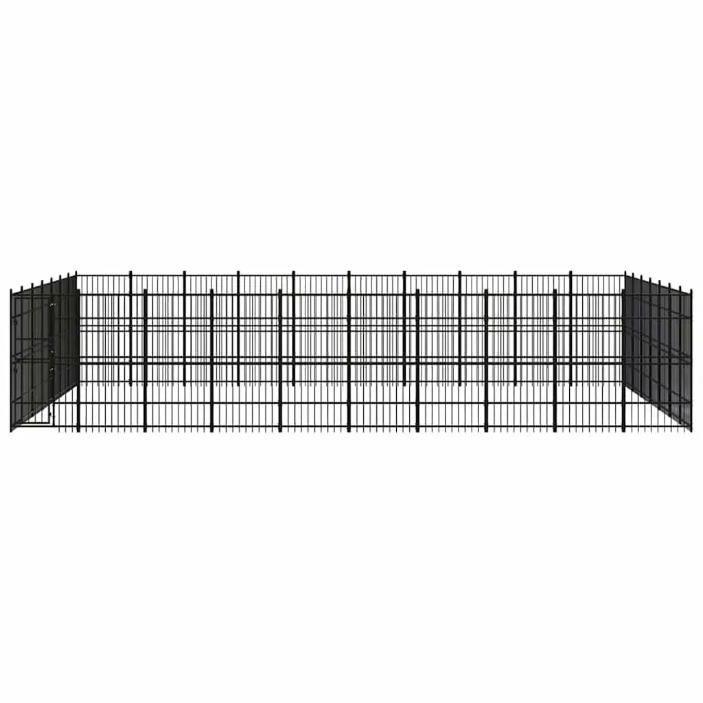 Dog Kennel Steel Large Outdoor Exercise Run Enclosure Black