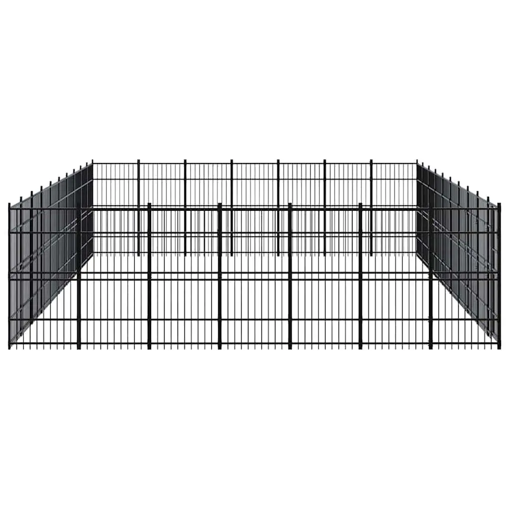 Dog Kennel Steel Large Outdoor Exercise Run Enclosure Black