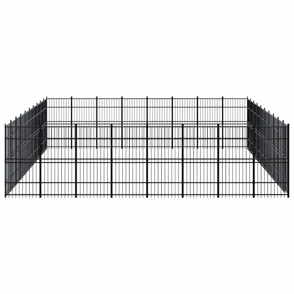 Large Black Steel Dog Exercise Pen Outdoor Kennel for Training and Play