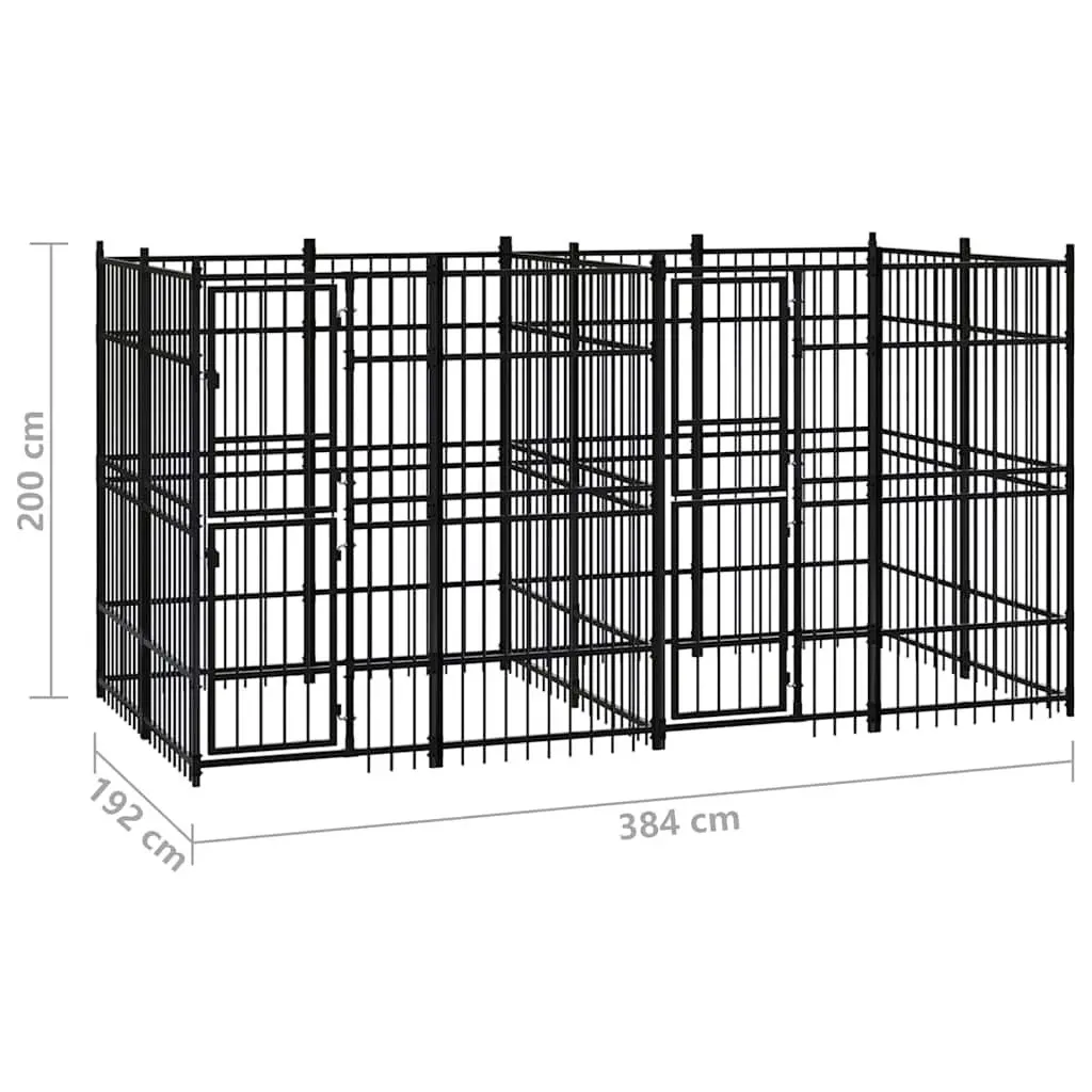 Dog Kennel Outdoor Run Exercise Pen Steel Enclosure Play Yard Safety Barrier