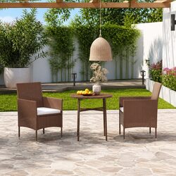 Practical 3 Piece Outdoor Dining Set for Garden Use