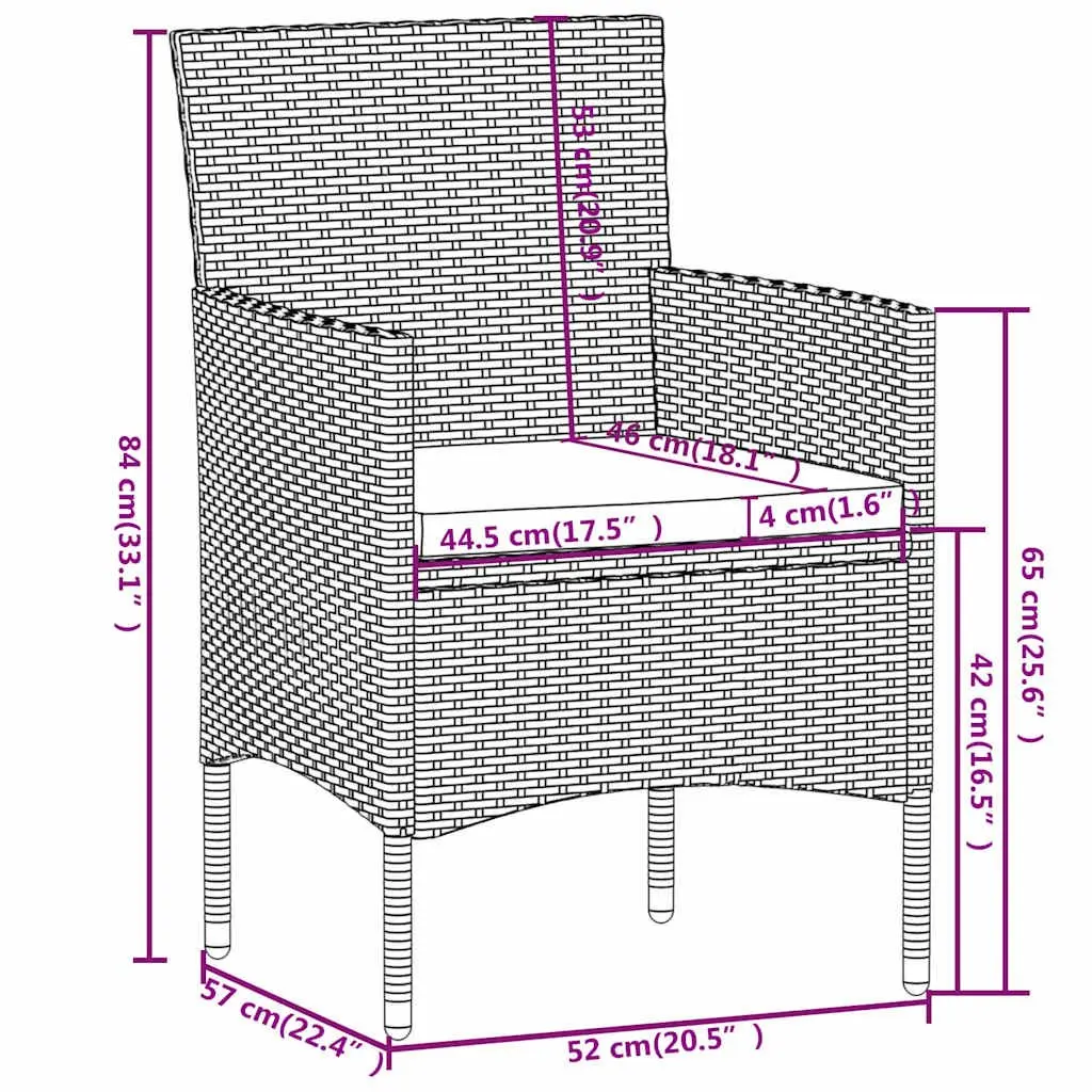 3 Piece Outdoor Dining Set for Garden Use