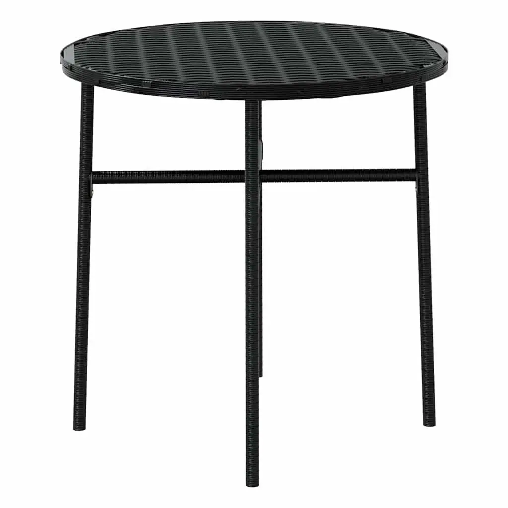 3 Piece Outdoor Dining Set Garden Patio Furniture Poly Rattan Black Stackable