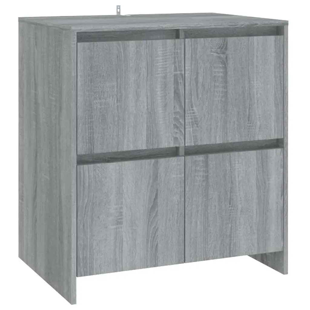 2 Piece Sideboard Engineered Wood Grey Storage Cabinet Buffet Furniture Decor Display Unit