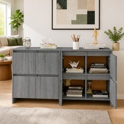Real-World Use: 2 Grey Sideboards for Your Home - 70x41x75 cm