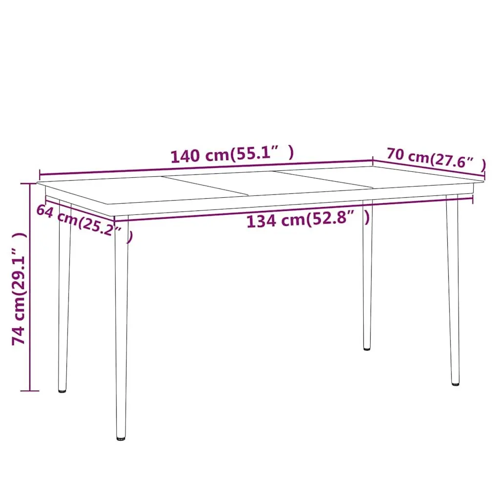 5 Piece Patio Dining Set Black Glass Top with Steel Frame and Rattan Chairs