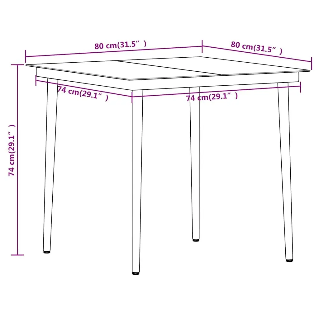 5 Piece Black Outdoor Dining Set Tempered Glass Table Twined Cotton Rope Chairs Powder Coated Steel Frame