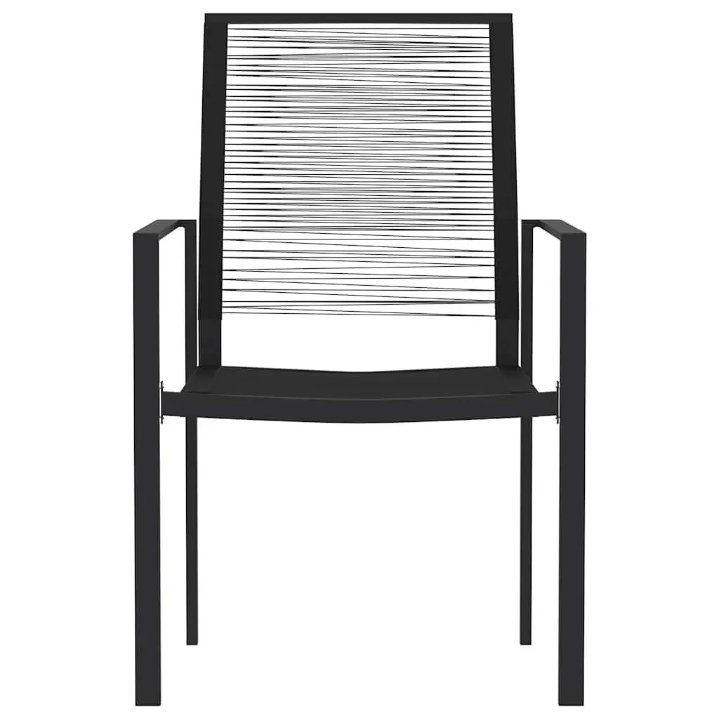 3 Piece Garden Dining Set Powder-coated Steel Glass Black Outdoor Furniture