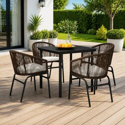 5 Piece Garden Dining Set for Versatile Outdoor Spaces with Rattan Chairs