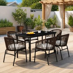 Functional 7 Piece Garden Dining Set for Outdoor Enjoyment
