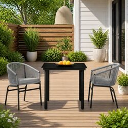 Versatile 3 Piece Dining Set for Garden Use