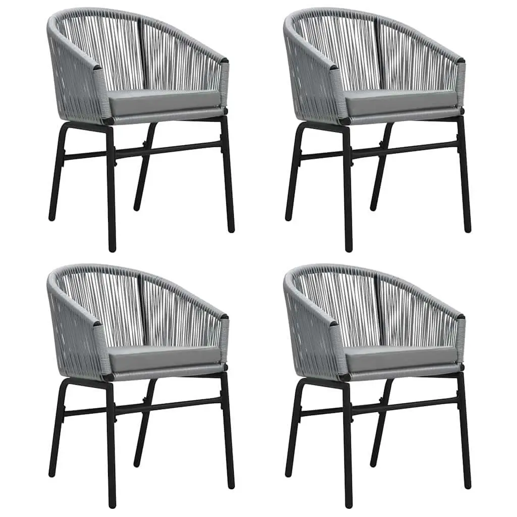 Garden Dining Set 5 Piece Outdoor Patio Furniture Glass Table Grey Rattan Chairs