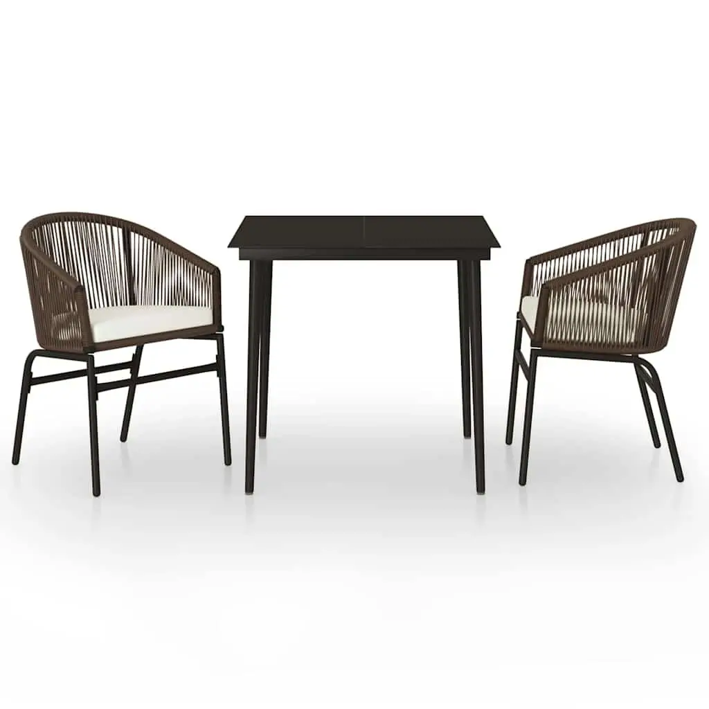 3 Piece Outdoor Dining Set with Comfort and Style