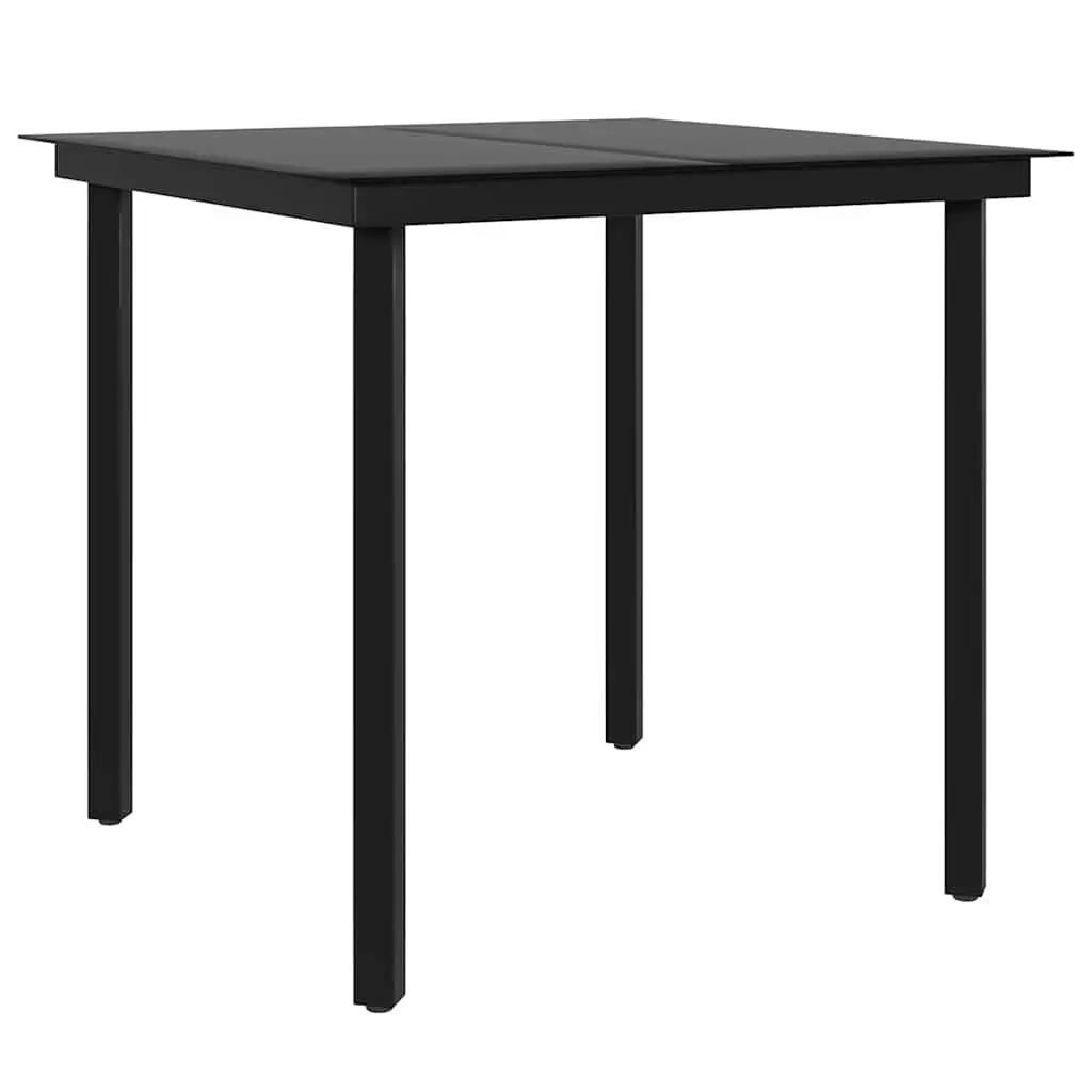Garden Dining Set 5 Piece Outdoor Furniture Table Chairs Cushions Beige Black