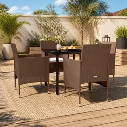 5 Piece Garden Dining Set for Outdoor Meals and Relaxation