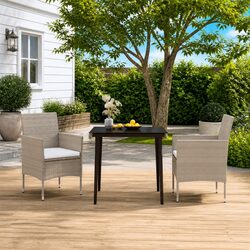 Practical 3 Piece Rattan Dining Set for the Patio