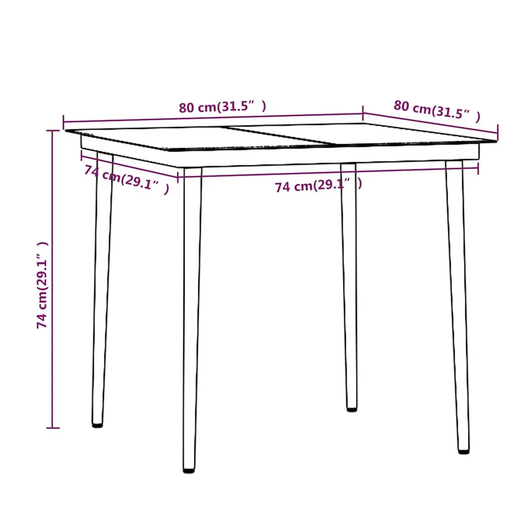 Outdoor Garden Dining Set 5 Piece Glass Table Rattan Chairs Cushions Brown