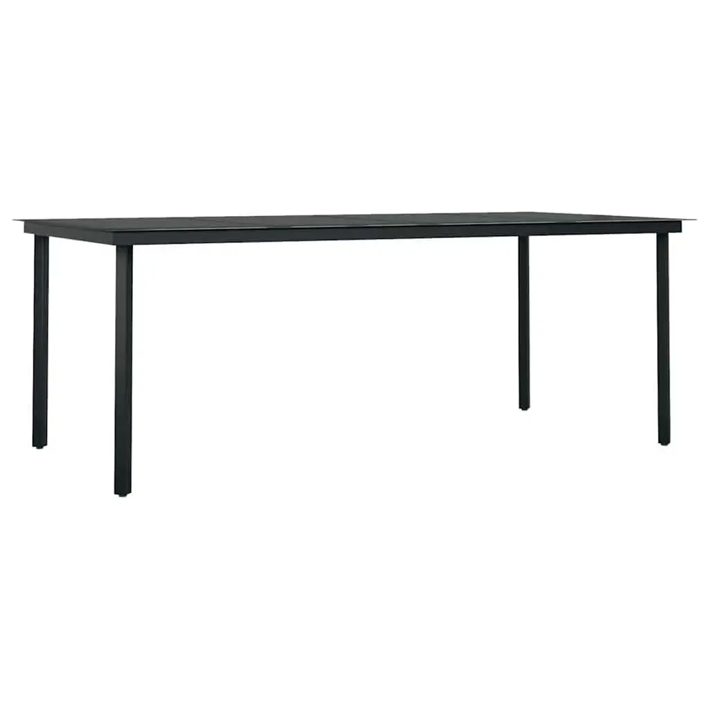7 Piece Outdoor Dining Set Garden Furniture Table Chairs Black with Cushions