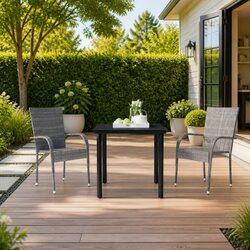 Practical 3 Piece Garden Dining Set for Outdoor Use