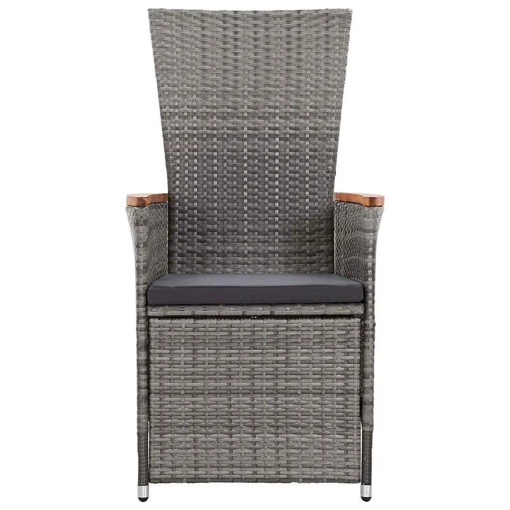 7 Piece Grey Rattan Dining Set for Gardens