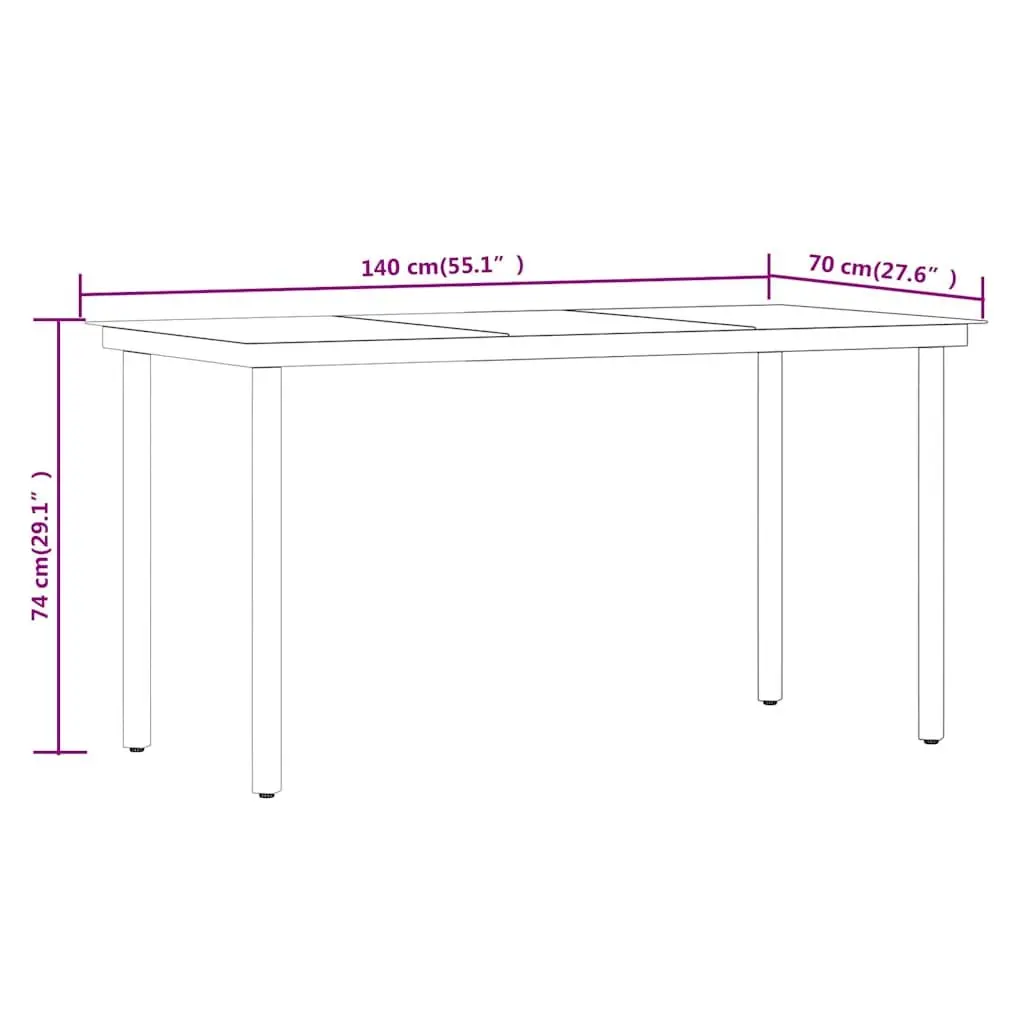 Garden Dining Set 7 Pieces Grey PE Rattan Chairs with Glass Top Table Powder Coated Steel Frame Outdoor Patio Furniture