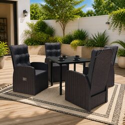 5 Piece Outdoor Dining Set with Versatile Chairs