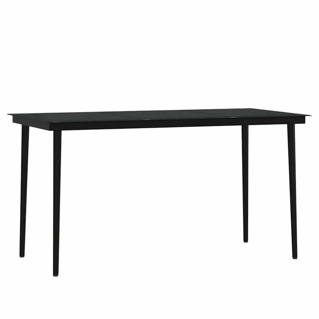 5 Piece Garden Dining Set Powder-coated Steel Frame Water-resistant PE Rattan Black with Cushions