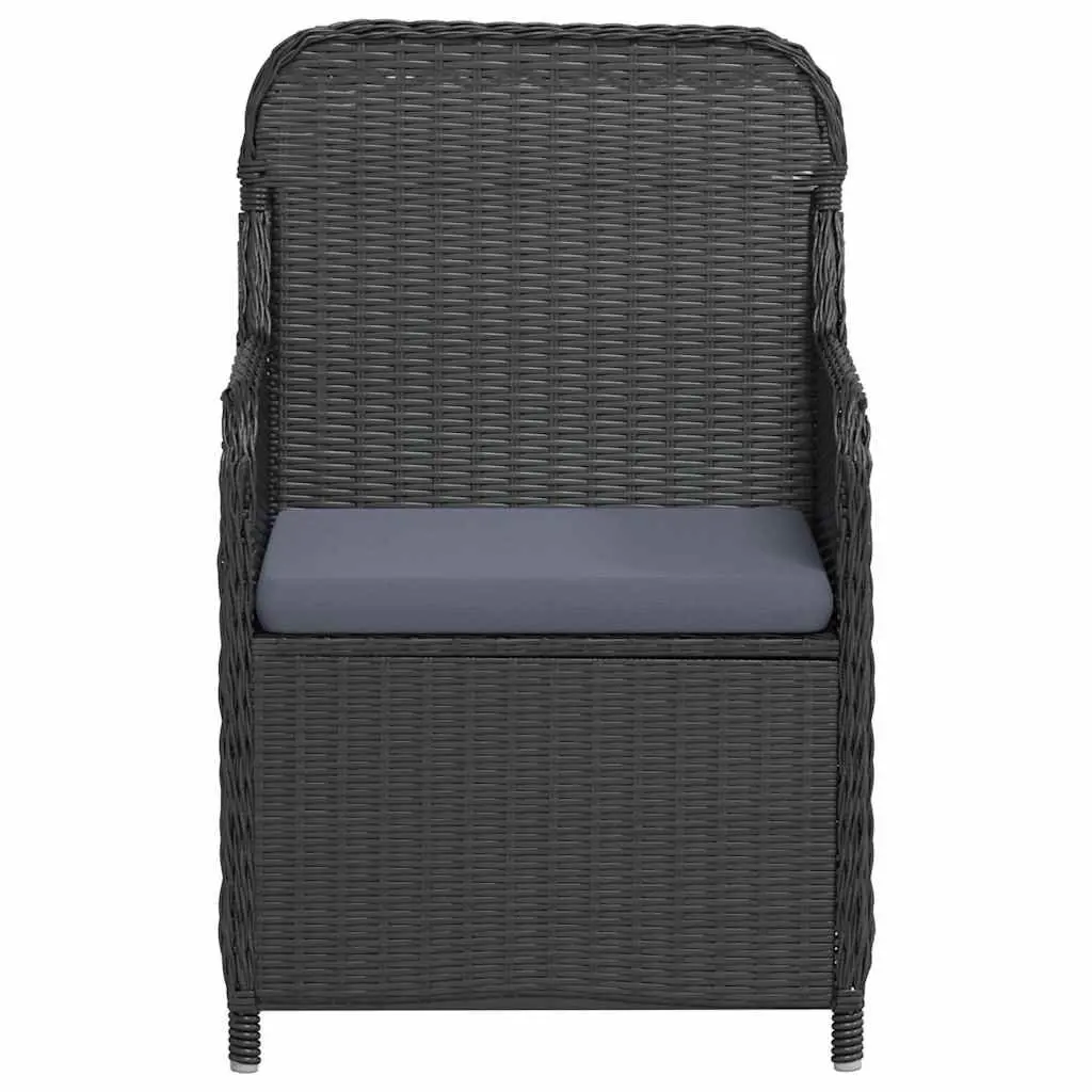 Garden Dining Set 7 Piece Outdoor Furniture Black Patio Table Chairs Cushions
