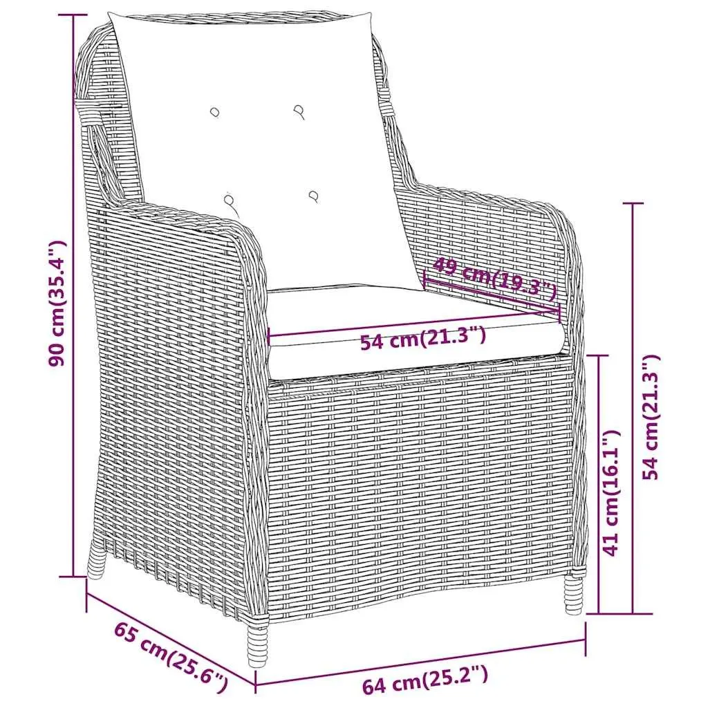Garden Dining Set 5 Piece Outdoor Furniture Black Steel Frame PE Rattan Chairs